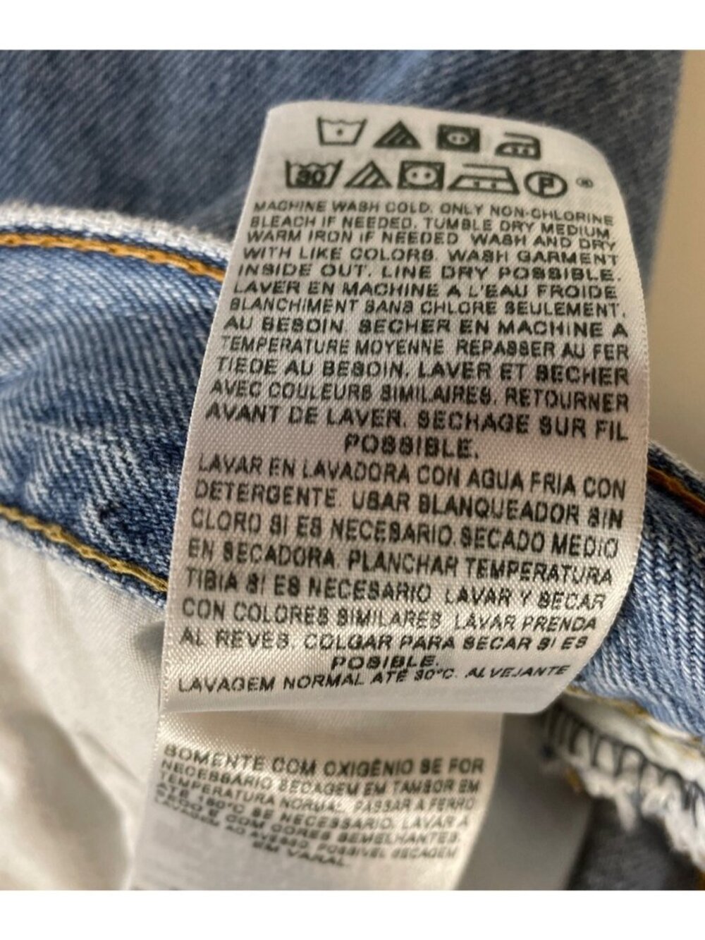 Levi's 505 Straight Fit Straight Leg Blue Denim Jeans Pants Men's 42 x 30 - Picture 9 of 10